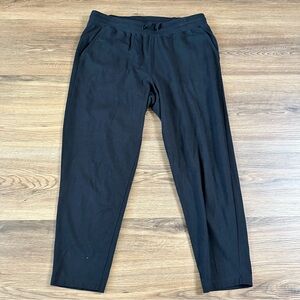Eileen Fisher Jersey Knit Pull On Pants Black Medium Petite Casual Lounge Crop